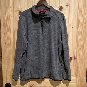 Avalanche Gray Quarter-Zip Pullover with‎ Red Trim Size Large